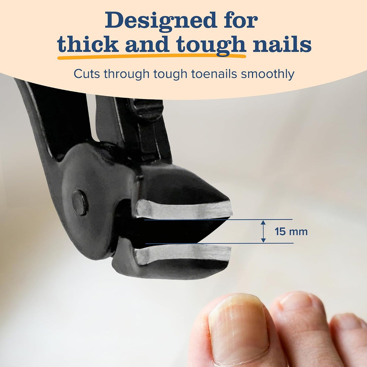 Toenail Clippers for Seniors, Long Handle Nail Clippers for Thick Toe Nails, Nail Care Set with File, 4.8" Angled Head & Stainless Steel Blades for Weak & Arthritic Hands