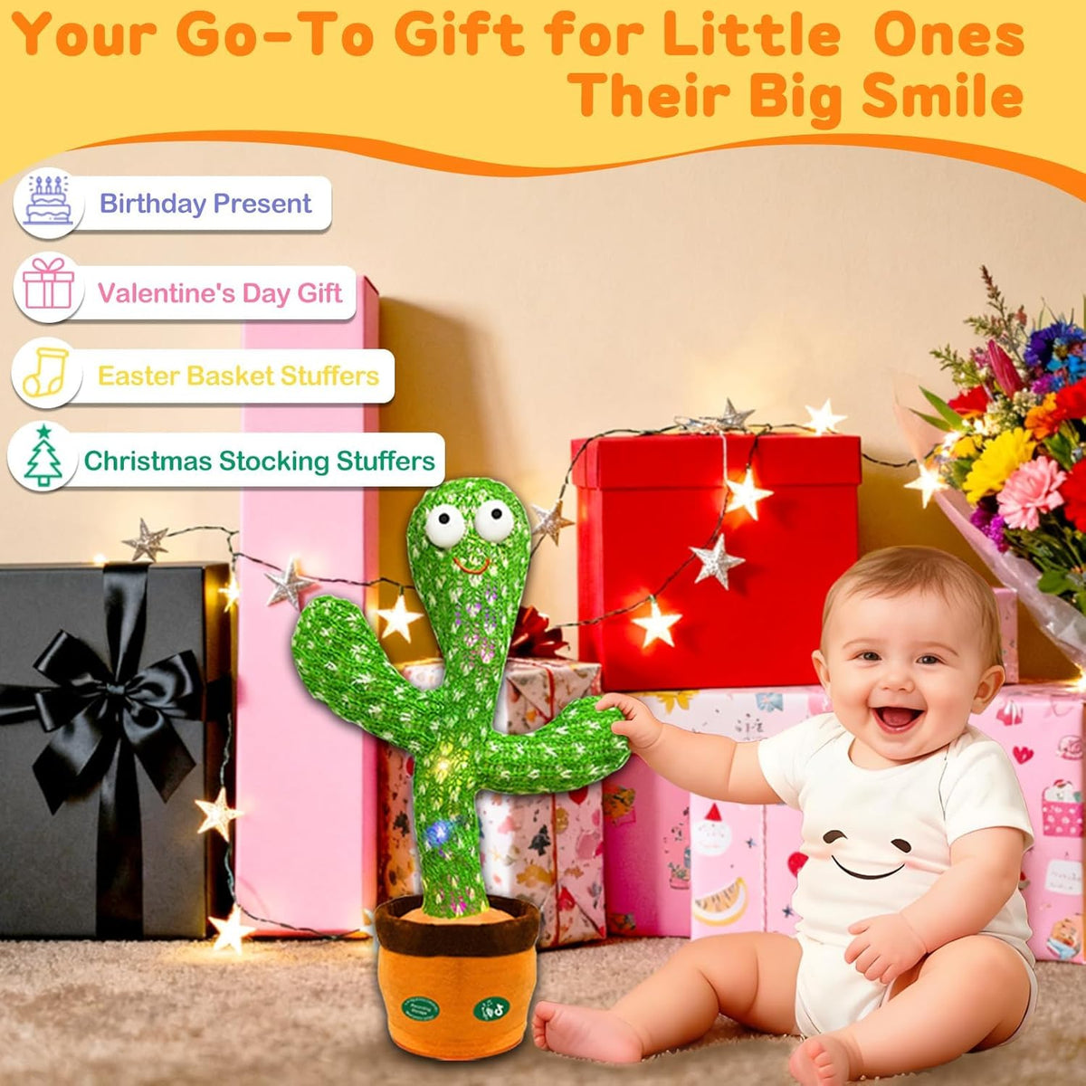 Interactive Dancing Talking Cactus Toy, Repeat What You Say