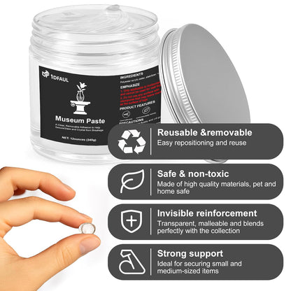 12 Oz Exhibits Fix Gel for Museum, Removable Museum Paste Putty Wax