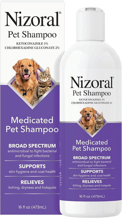Ketoconazole Pet Shampoo, 16 Oz, Chlorhexidine, Dogs & Cats