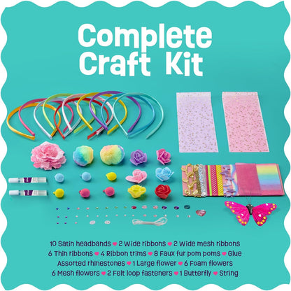 Headband Making Kit for Girls - Arts & Crafts Easter Gift - Make Your Own Fashion Headbands for Kids - DIY Hair Accessories - Gift for Ages 5-12 Year Old Girl - Little Kids Art & Craft Gifts