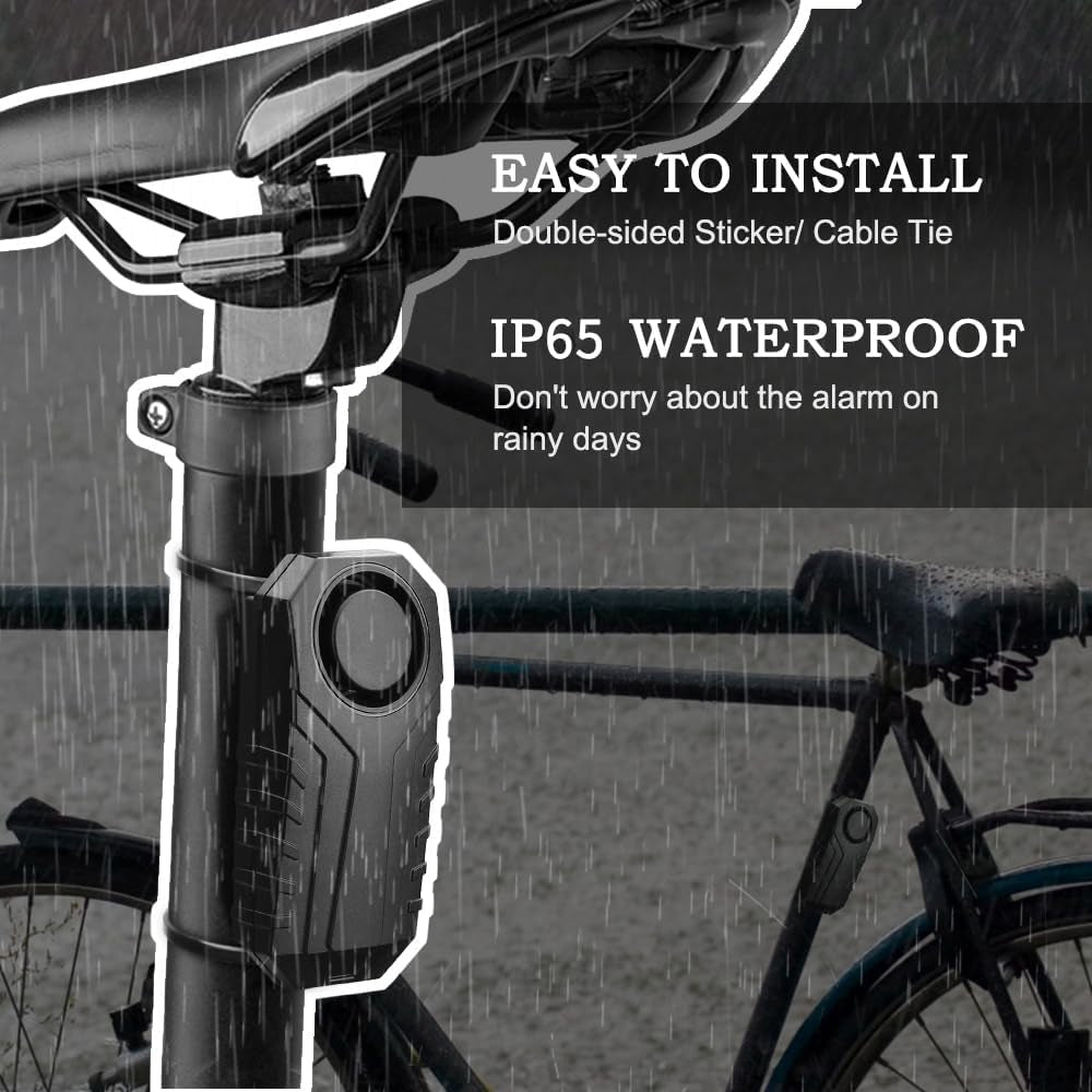 113Db Bike Alarm Wireless Vibration Motion Sensor Waterproof Motorcycle Alarm with Remote