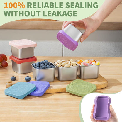 6 Oz Snack Containers with Lids for Kids - 6 Pack Lunch Box Accessories
