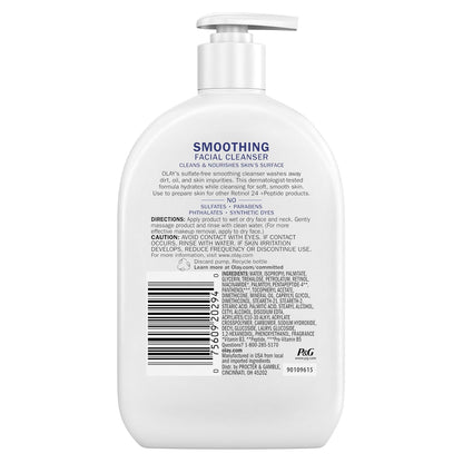 Face Wash Daily Facial Cleanser with Retinol, Peptides and Glycerin, Smoothing and Hydrating anti Aging Face Wash, Sulfate Free Cream Cleanser for Mature Skin, Daily Use, 16 Oz