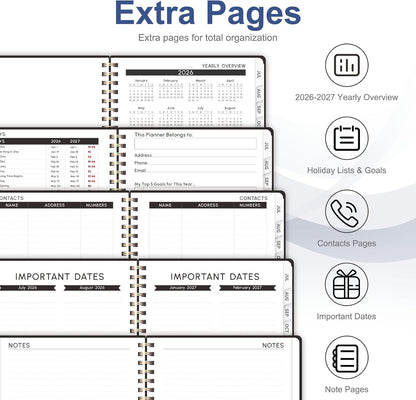 Planner 2026-2027, Weekly and Monthly Calendar Planner, JUL 2026 - JUN 2027