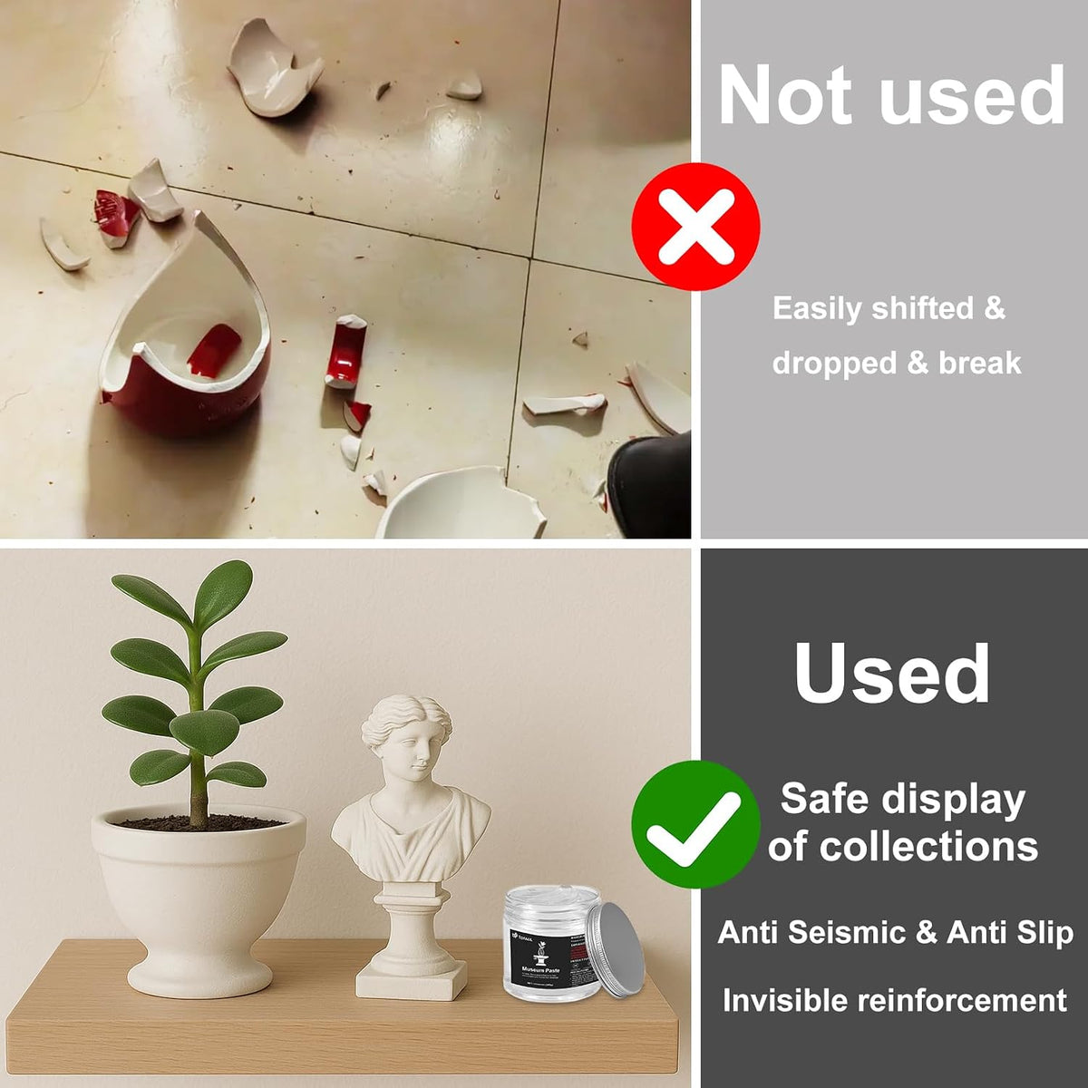 12 Oz Exhibits Fix Gel for Museum, Removable Museum Paste Putty Wax