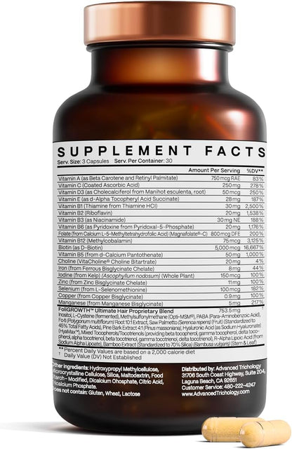 Foligrowth® Hair Growth Supplement for Women & Men | for Thicker, Fuller Hair | Supports Thinning Hair, Backed by 20 Years of Experience in Hair Loss Treatment Clinics