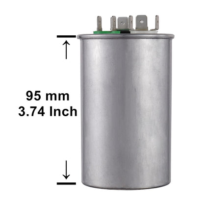 45+5 Uf 45/5 MFD ±6% 370V/440VAC CBB65 Dual Run Circular Start Capacitor for AC Motor Run or Fan Start or Condenser Straight