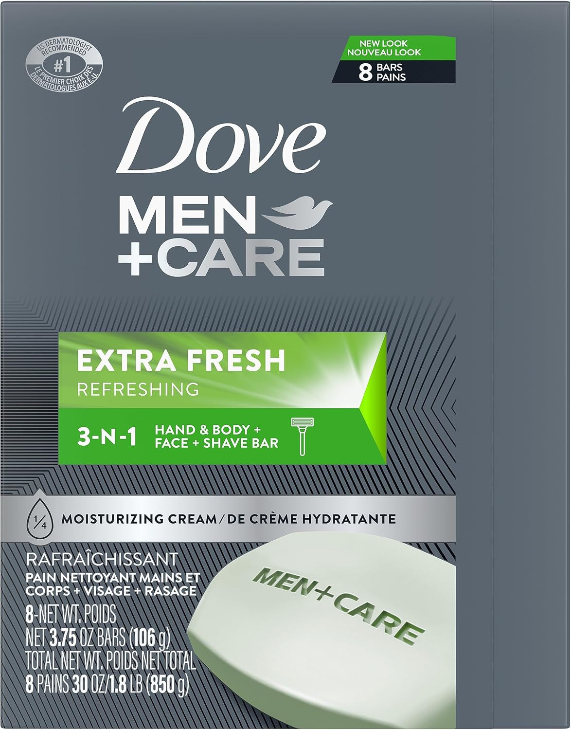 DOVE MEN + CARE 3 in Cleanser for Body, Face, and Shaving 1 Bar 3.75 Oz
