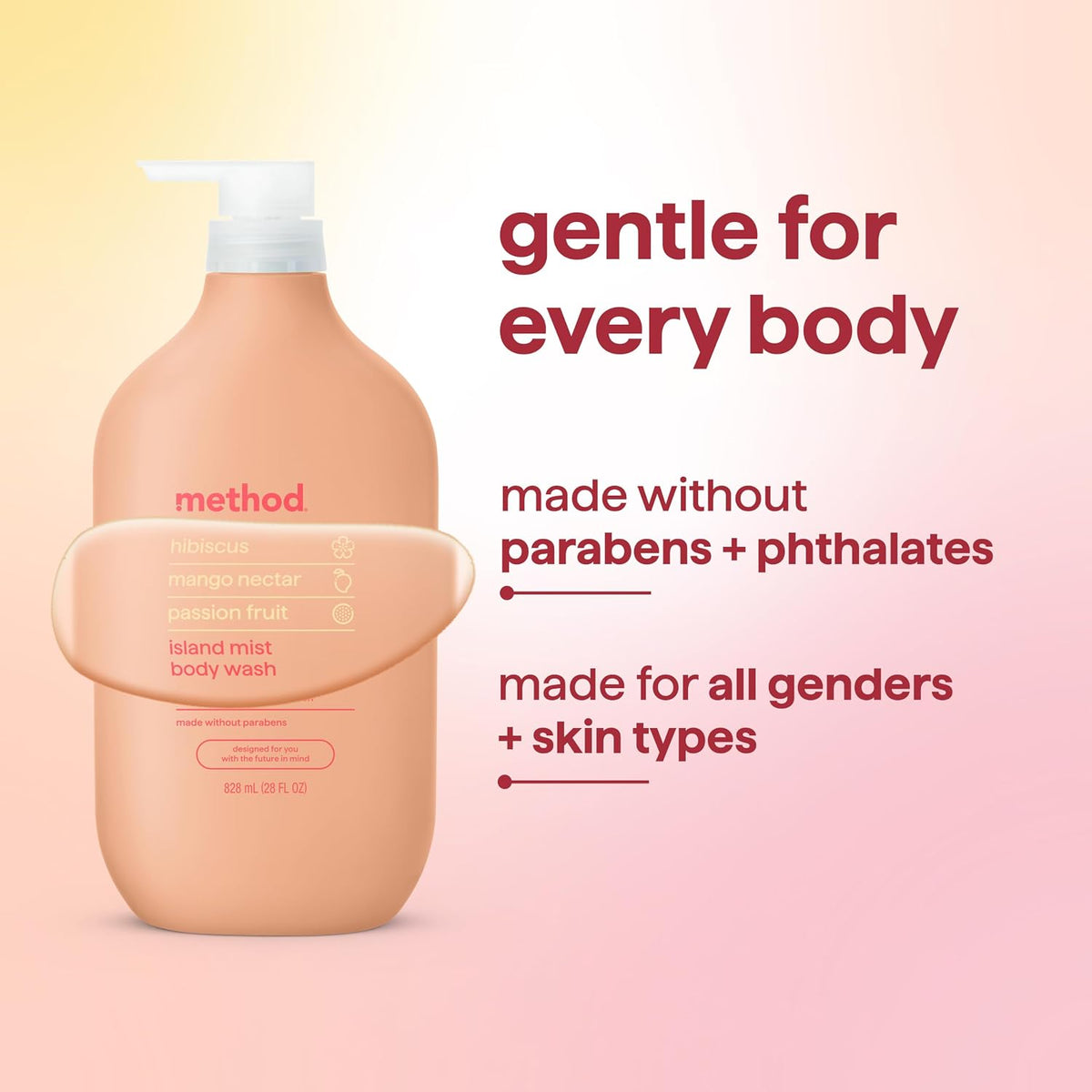 Body Wash, Island Mist-Leaves Skin Feeling Soft & Moisturized, Made without Parabens, Notes of Hibiscus, Mango Nectar & Passion Fruit, 28 Fl Oz
