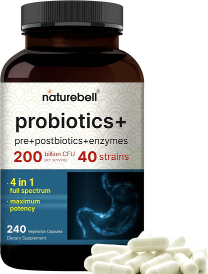 Probiotics 200 Billion CFU per Serving, 40 Strains, 240 Capsules