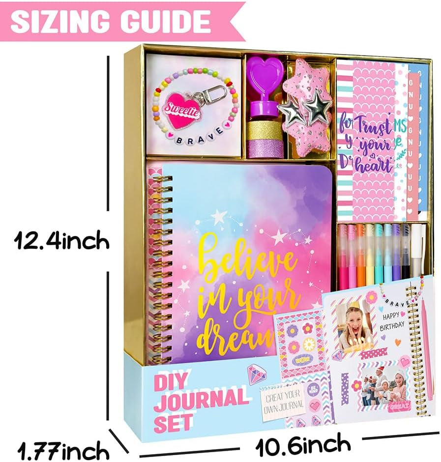 Dly Journal Kit for Girls Scrapbook Gifts for 8-12 Year Old Girl