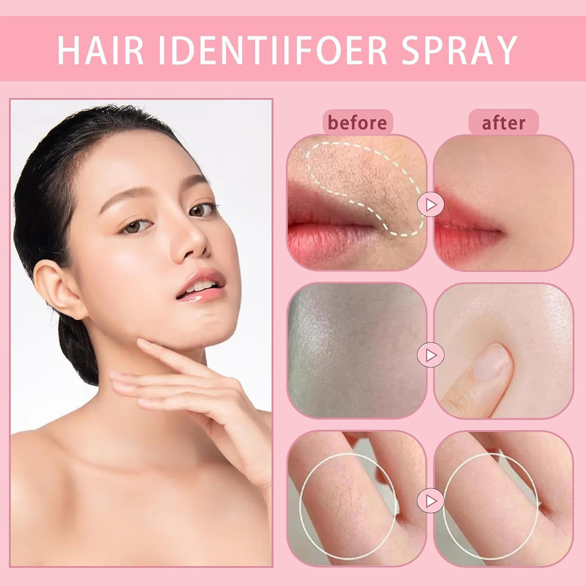 Hair Identifier Spray for Face Shaving，Face Hair Identifier Spray，Moisturizing and Skin Care Set Spray，Suitable for All Skin Types (1 Set)