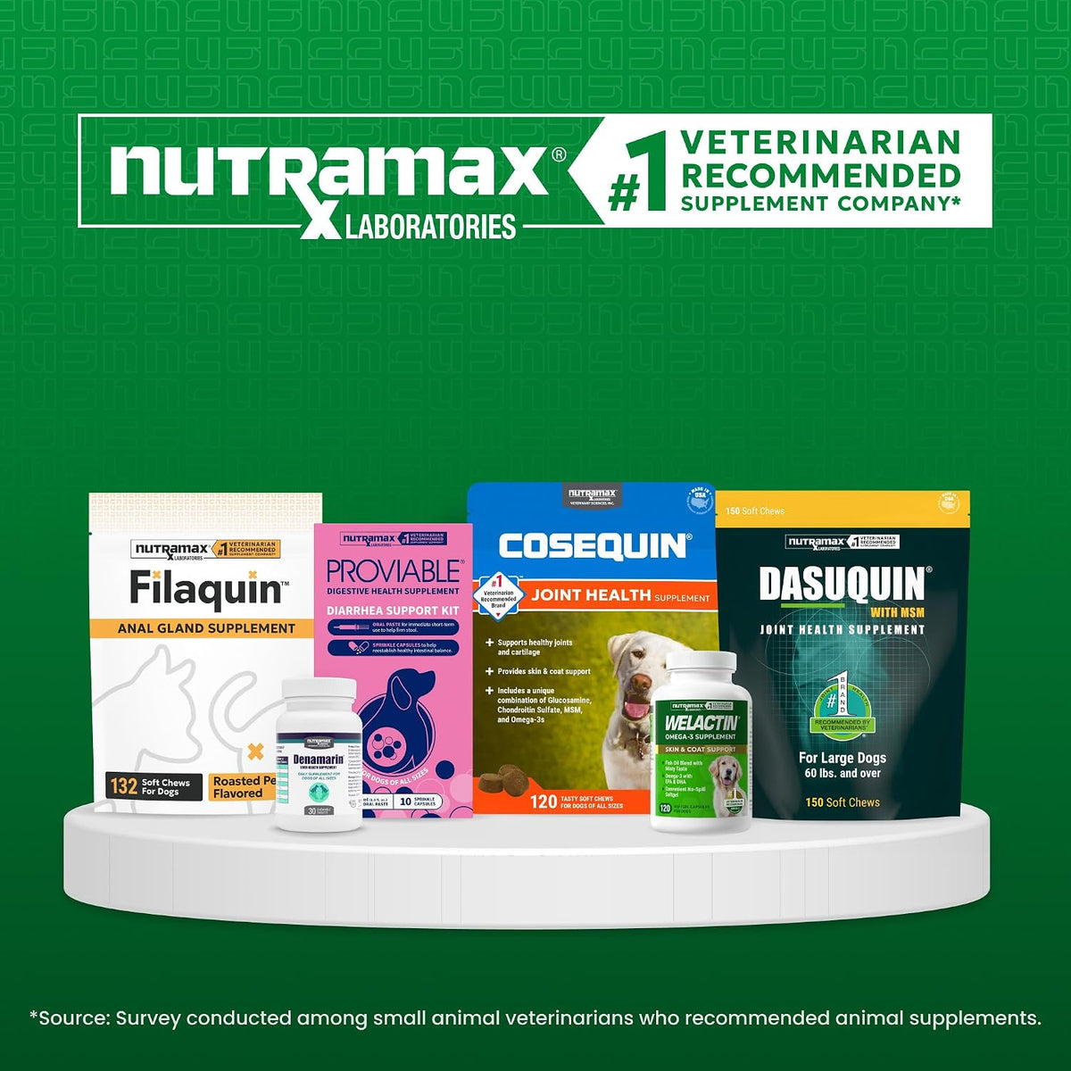 Nutramax Welactin Omega-3 Fish Oil Supplement for Dogs, Soft Chews, 60Ct