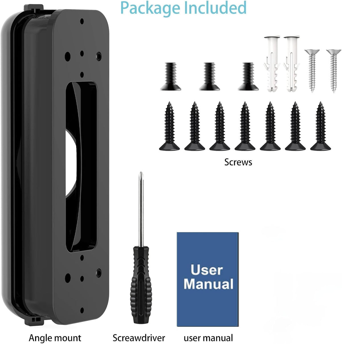 All-New Ring/Blink Doorbell Angle Mount, 30-55° Left/Right Corner Mount Kit