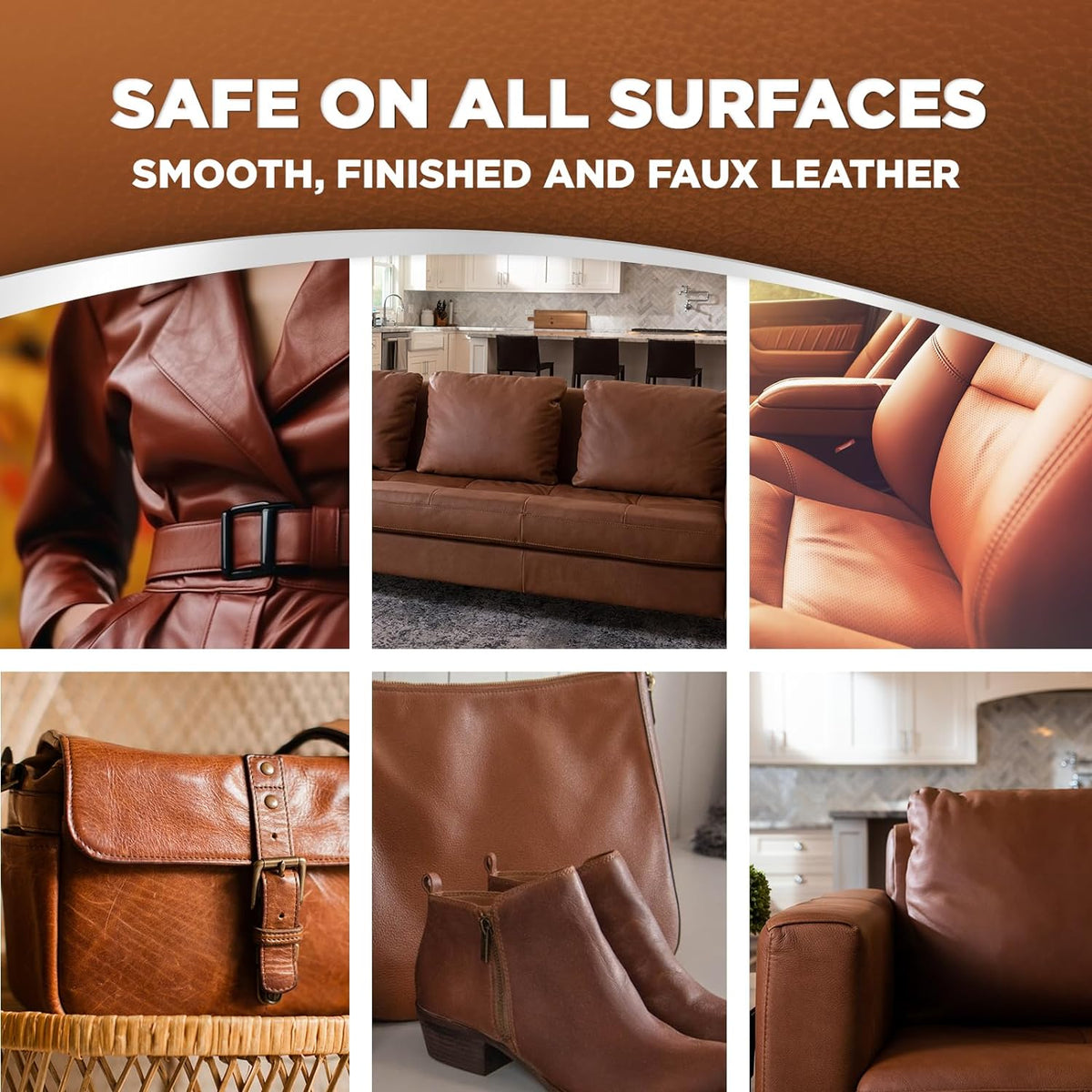 Leather Cleaner, Conditioner & Protector, 2 Pack Wipe with Cloth