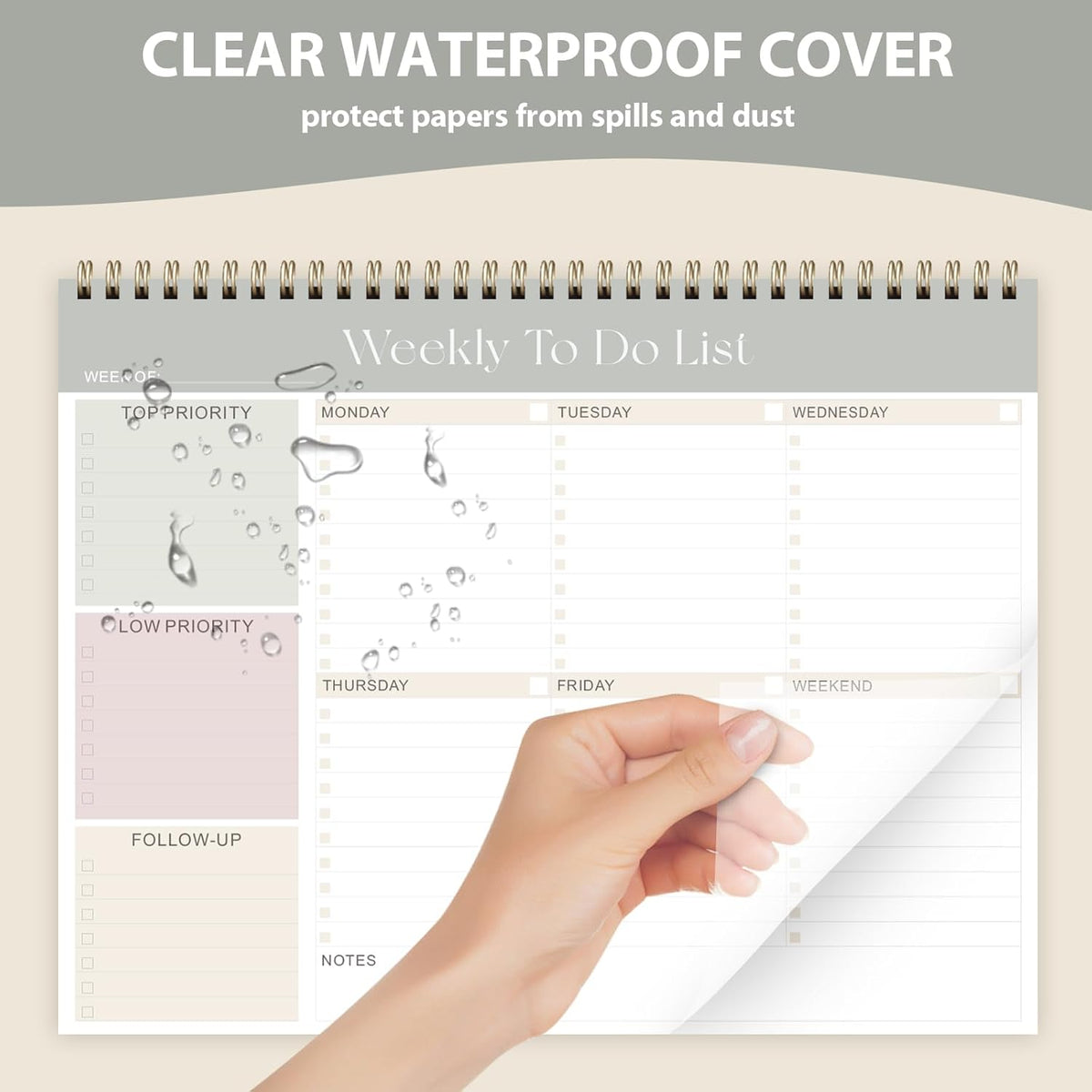 Weekly to Do List Notepad, Undated Planner with 52 Sheets (8.5''X11'')