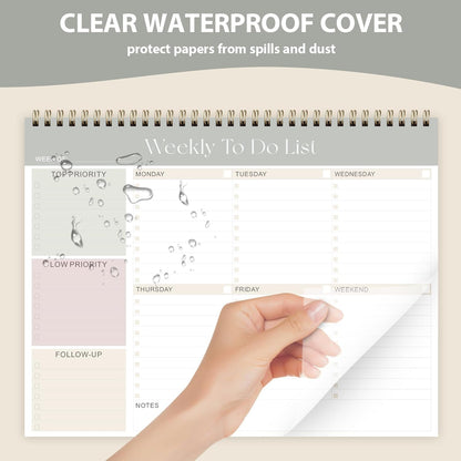 Weekly to Do List Notepad, Undated Planner with 52 Sheets (8.5''X11'')