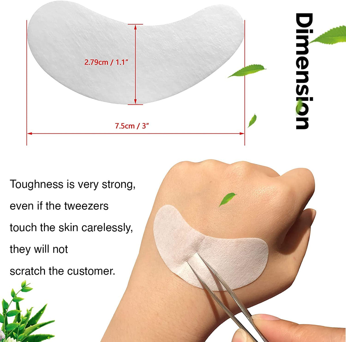 100 Pairs  Natural Hydrogel Eye Gel Pads - Collagen and Aloe Vera Patches for under Eyes - Eyelash Extension Kit