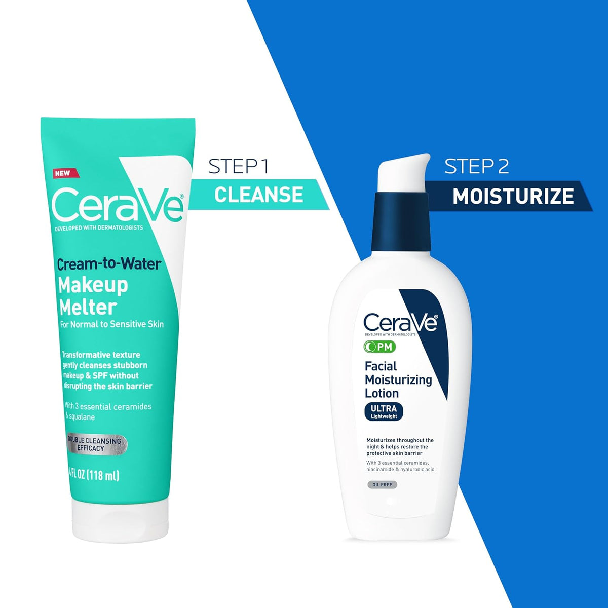 Cream-To-Water Makeup Melter, Facial Cleanser for Makeup Removal,4Oz