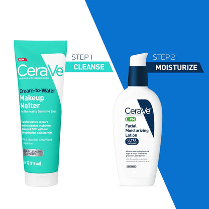 Cream-To-Water Makeup Melter, Facial Cleanser for Makeup Removal,4Oz