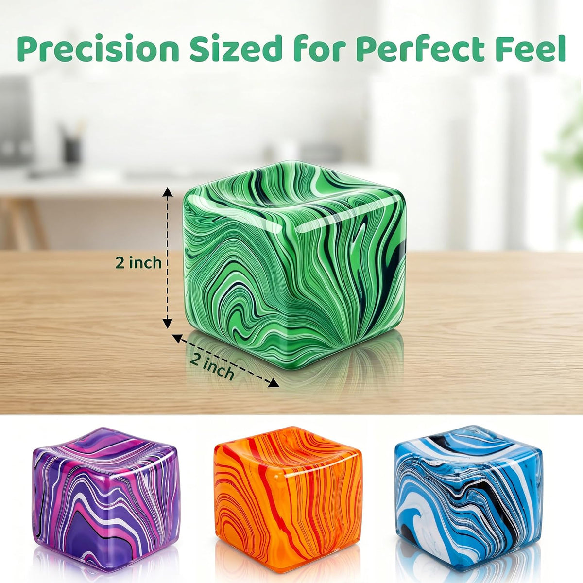 4 Pcs Squishy Fidget Stress Cube Balls for Adults Kids Teens Anxiety Relief