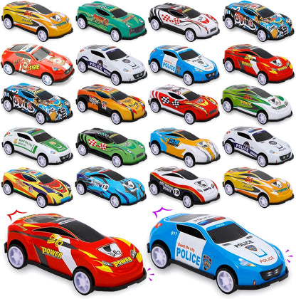 28 Pcs Pull Back Cars Toys for Kids, Party Favors Treasure Box for Classroom Prizes Mini Vehicles Race Cars Toys Bulk Xmas Gifts Pinata Goodie Bag Stocking Stuffers for Boys Girls Toddlers