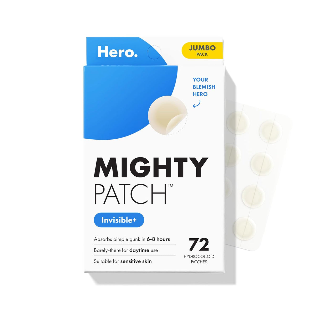 Hero Cosmetics  Invisible+ Daytime Acne Pimple Patch, 72 Ct