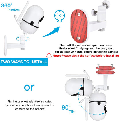 Adjustable Baby Monitor Mount for Hellobaby HB6550/ HB6560/ HB6240/ HB6148/ HB6339/ HB66/ HB65/ HB40, ANMEATE 549/SM935E, Universal Baby Monitor Wall Mount with Perfect View and Easy to Install