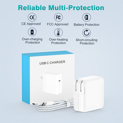 Charger for Macbook Pro 16 14 Inch Macbook Air 15 13 Inch 2025 2024 2023 2022 2021 2020 2019 M4 M3 M2 M1, Super Compact 100W USB C Laptop Power Adapter, 6.6FT USB-C Braided Cable, Original Quality