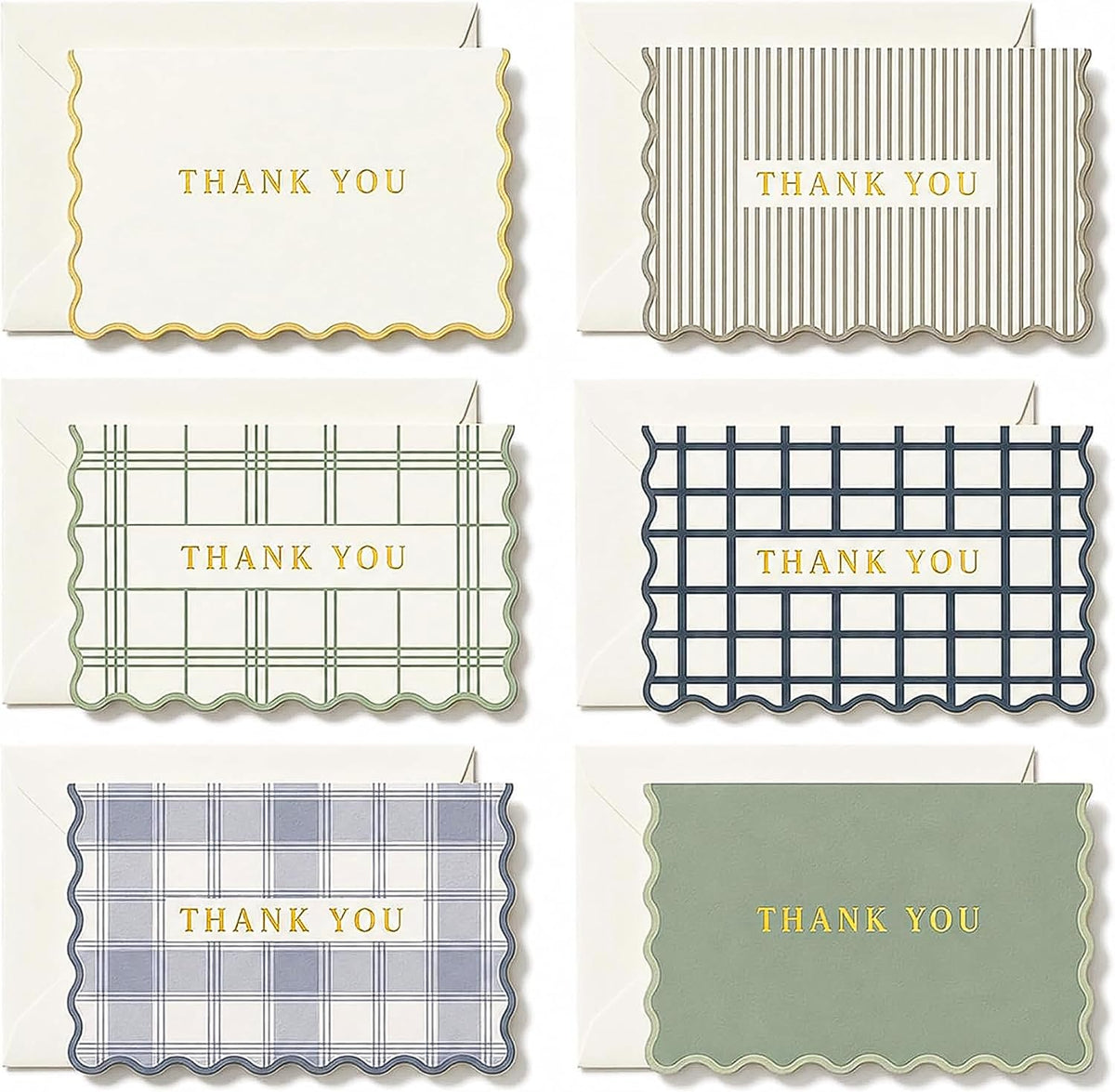 Thank You Cards Set of 30 with Envelopes and Stickers - Elegant Blank Cards