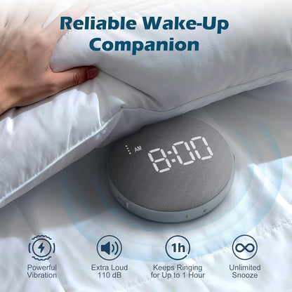 Super Loud Vibrating Alarm Clock for Heavy Sleepers Adults Teens