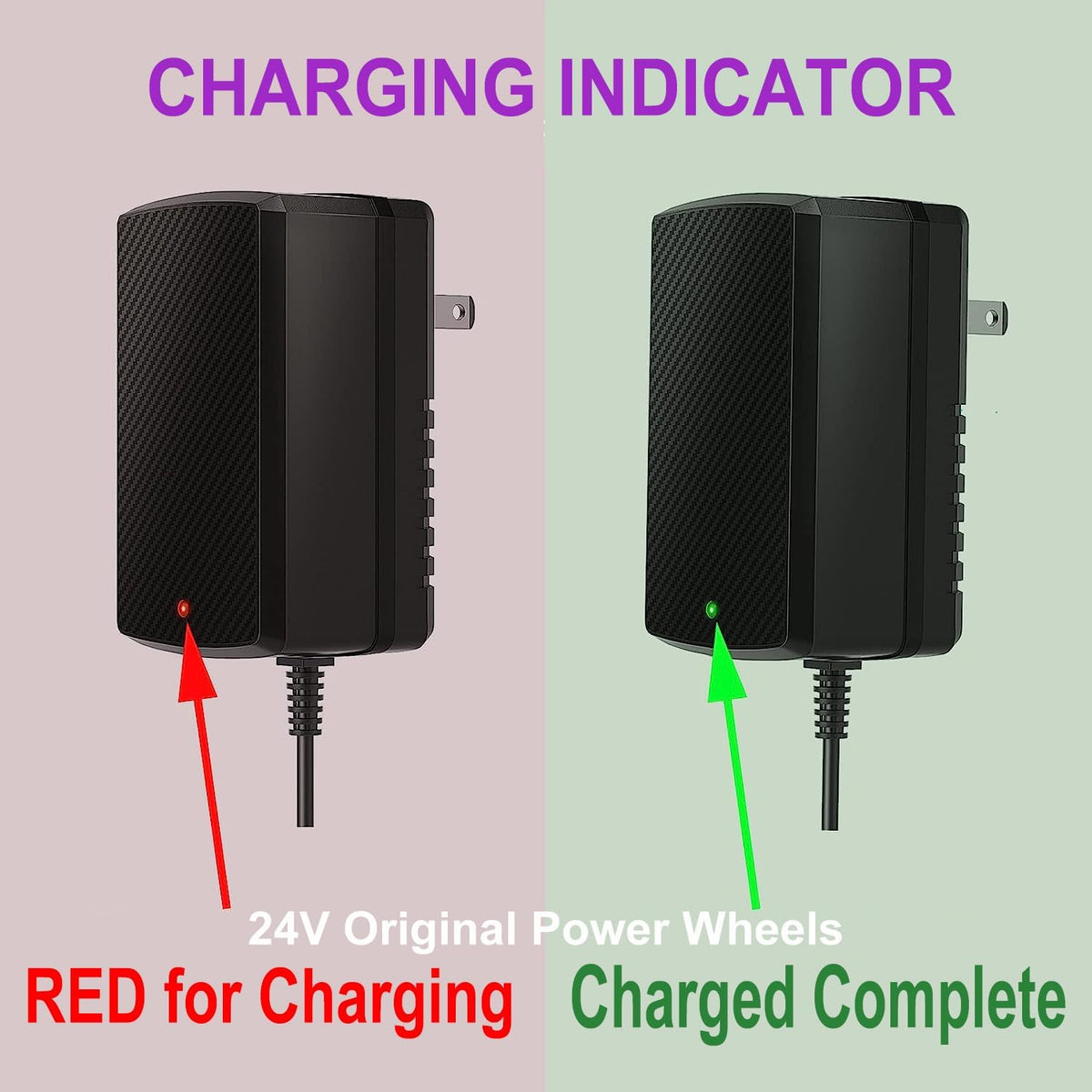 24V Charger for Kids Ride on Car Toys 24 Volt Battery Charger Wrangler SUV Kid Trax Dynacraft Toy Car Jeep ATV Quad Disney Electric Ride-On Charger 24V Battery Charger
