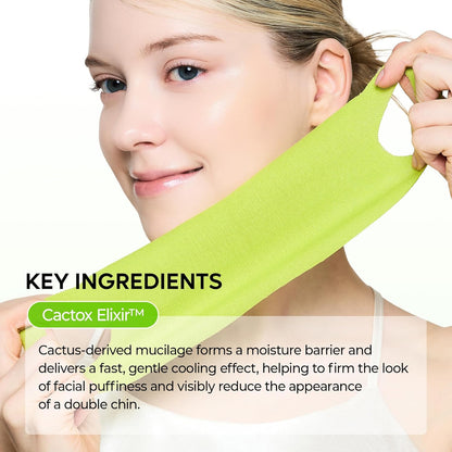 CACTOX V-Lifting Mewing Band – Cactox + Caffeine + Collagen Double Chin Lifting Band for Sagging Jawline & Facial Puffiness | 115.49% Jaw & Chin Lifting Improvement | Korean V-Line Lifting