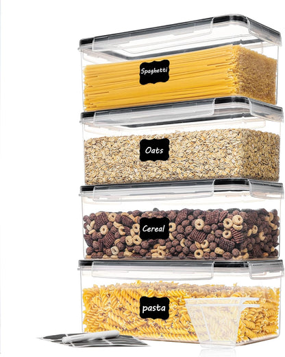 Pasta Storage Containers, 4 Pack, 3.2L Airtight Canisters