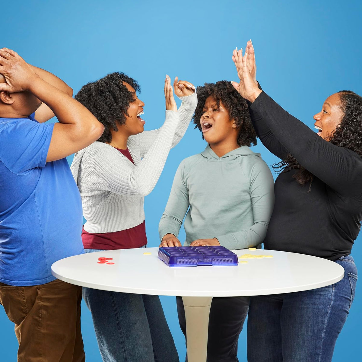 Connect 4 Frenzy Game | Bounce Discs 4 the Win | Family Party Games for Kids, Teens, and Adults | Ages 8+ | 2 to 6 Players | 10 Mins. | Portable Games