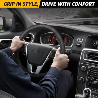 Car Steering Wheel Cover, Black Steering Wheel Cover Women & Men