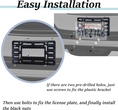 License Plate Bracket Holder, Front License Plate Frames, Universal Kit