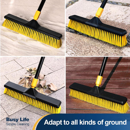 18 Inch Push Broom Heavy-Duty Outdoor Commercial Broom Brush