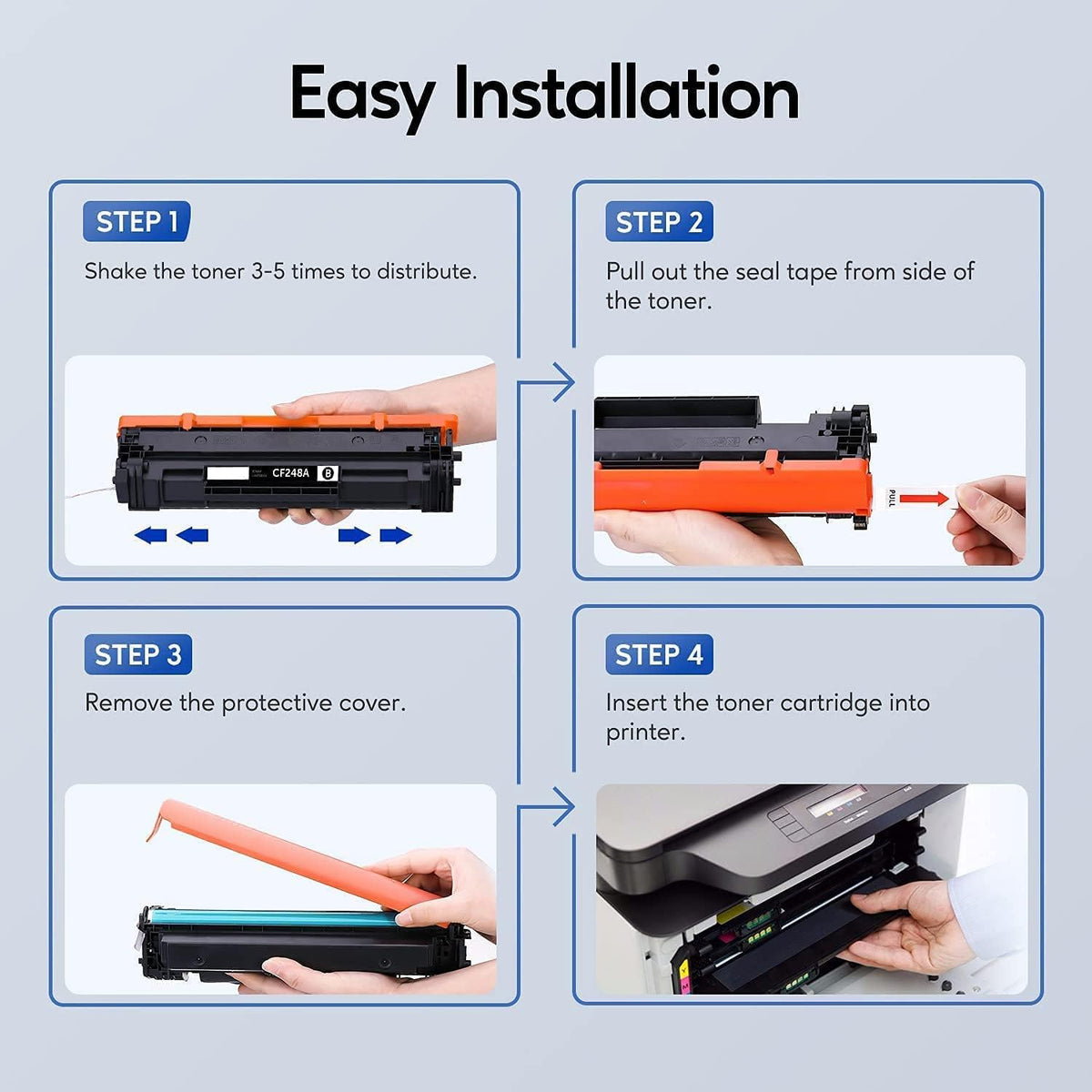 Compatible Toner Cartridge Replacement for HP 48A CF248A for Pro M15W M15A M16W M16A M28W M28A M29W M29A M30W M31W Printer (Black, 2 Pack)