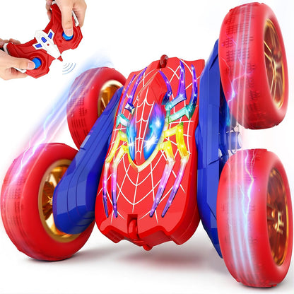 360°Flip Rc Cars Toys with Glowing Hero Eyes & Legs, 2.4Ghz Drift Stunt Remote Control Car, 4WD & Double-Sided Race Car, Birthday Gifts Toys for 3 4 5 6 7 8 9 10 11+ Year Old Boys Age 3-4 4-6 6-8 8-12