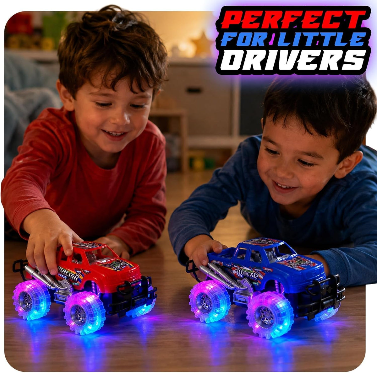 Light up Monster Truck Toys for Toddler Boys, Toy Cars Gift