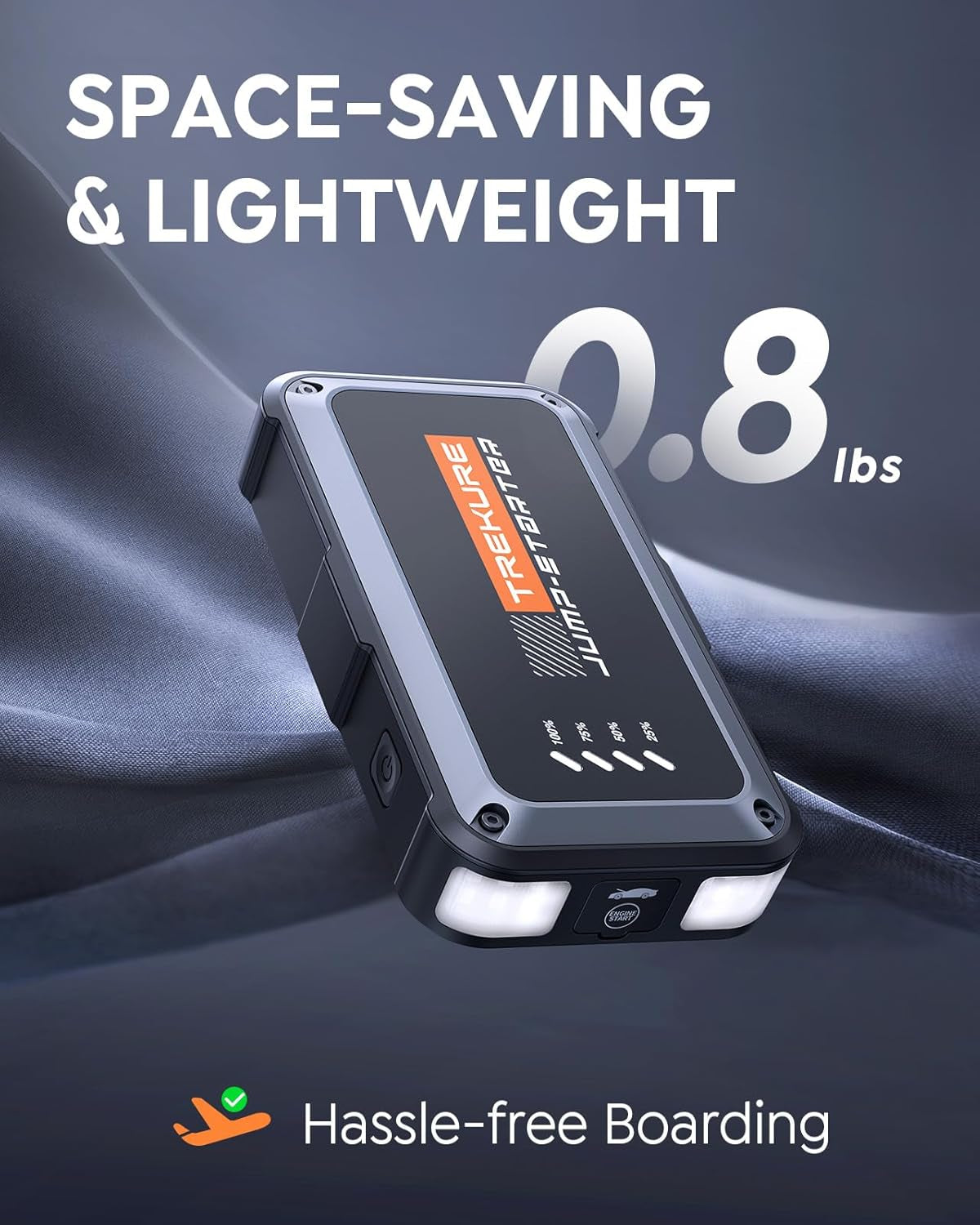 Portable Car Battery Jump Starter 4000A 16800Mah Jump Box, Car Battery Jumper Starter Portable Jumper Cables for Car(8.0L Gas/6.5L Diesel), Fast Charge, Lights, Compact