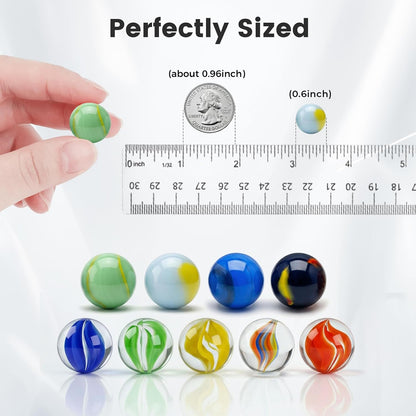 Colorful Glass Marbles, 0.6 Inch Marbles Bulk