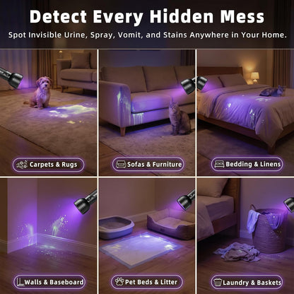 UV Light Stain Detector: 51 LED Black Light Finds Hidden Pet Urine