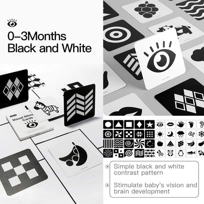 High Contrast Baby Flashcard, 80Pcs 160Page Visual Stimulation Cards