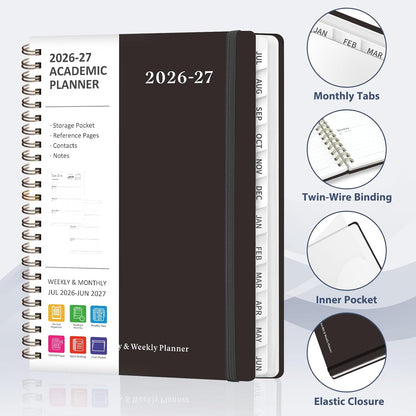 Planner 2026-2027, Weekly and Monthly Calendar Planner, JUL 2026 - JUN 2027