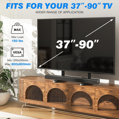 Table Top TV Stand with Height Adjustable TV Legs for 37-90 Inch Tvs