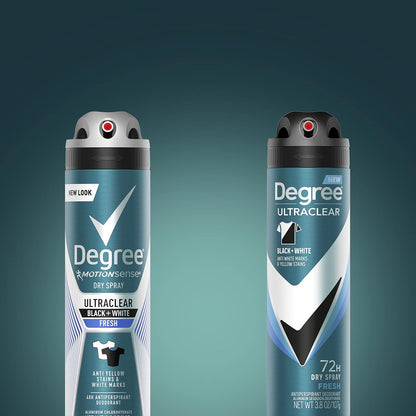 Men Antiperspirant Spray Black + White 3 Count Protects from Deodorant Stains Instantly Dry Spray Deodorant 3.8 Oz