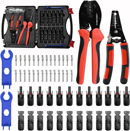 Solar Wire Crimper Tool Kit 14-10 AWG with 12 PCS MC4 Connectors